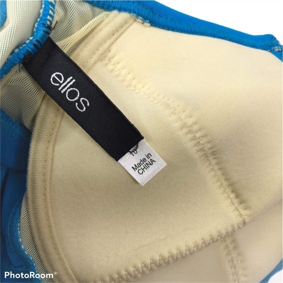 Ellos Solid blue halter tankini top - Picture 8 of 8